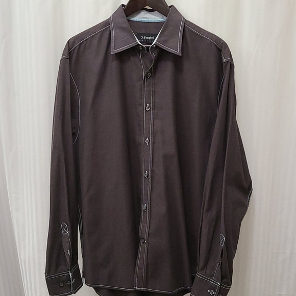 J. Campbell Los Angeles button down. Dark Brn - Picture 2 of 11
